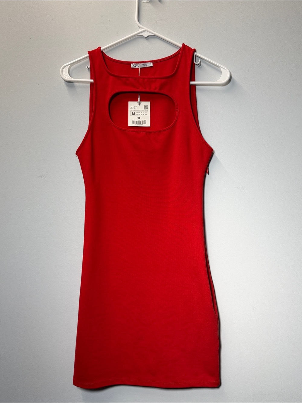 ZARA Red Cutout Mini Dress Size M NWT Sleeveless Bodycon Night Out Dress Y2K